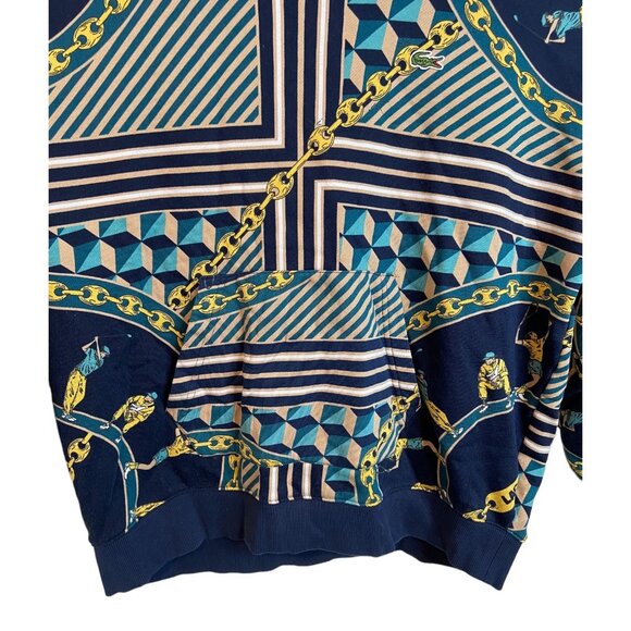 Lacoste XL Unisex LIVE Scarf-Print Sweatshirt Chain links golf print - Picture 10 of 13